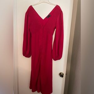 ASOS Design Oxblood (Red) Button-Down Midi Dress size US 12